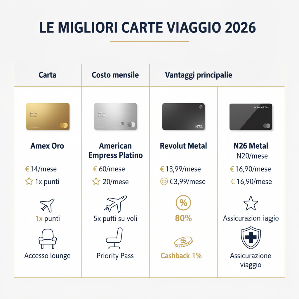 Infografica: Le migliori carte viaggio italiane a confronto 2026