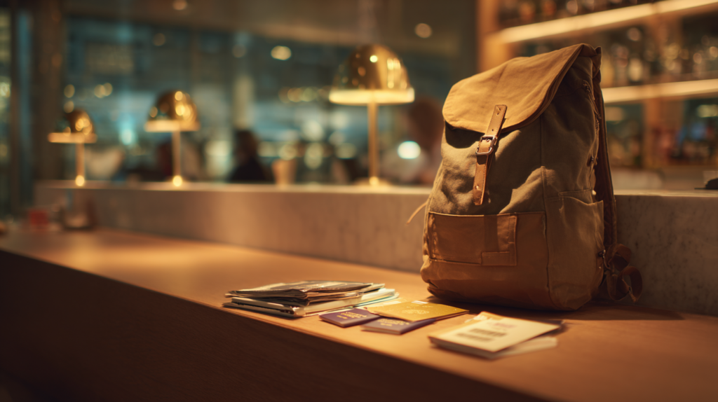 Carta fedeltà elite su banco lounge aeroporto